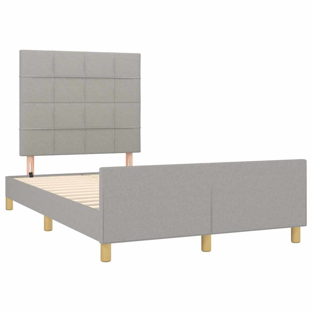 vidaXL Bettgestell ohne Matratze Hellgrau 120x200 cm Stoff