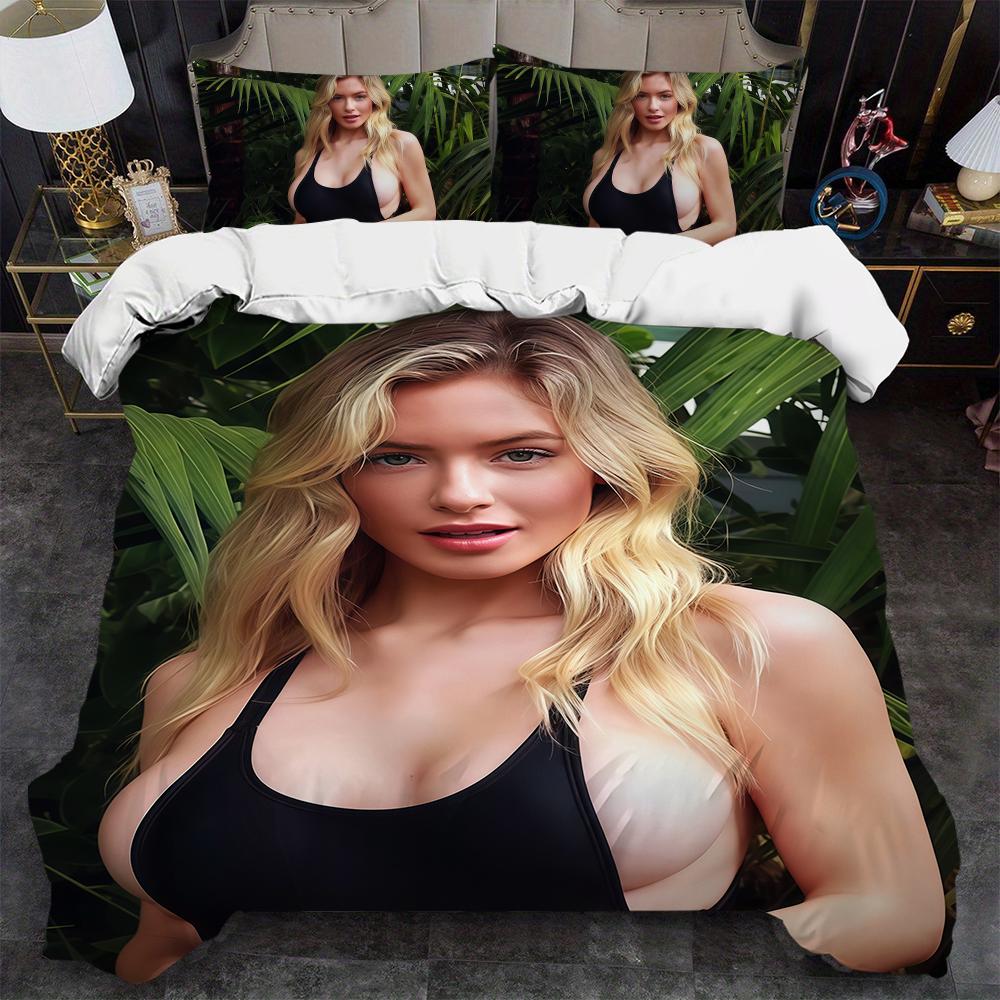 H-Hannah sexy Palmer Duvet Cover Set Soft Wash Bed 3 Piece Summer Comfortable Student Dormitory Home Baby Bedding Best seller