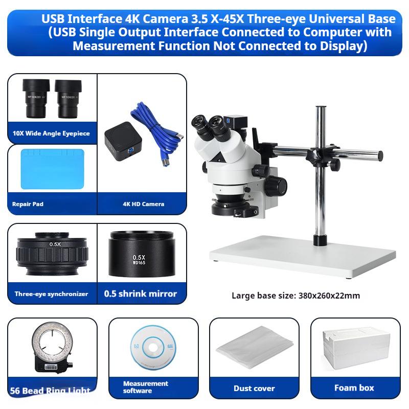 Dual Lens 7-45X Continuous Zoom Microscope for Mobile Phone Maintenance, Circuit Board Soldering