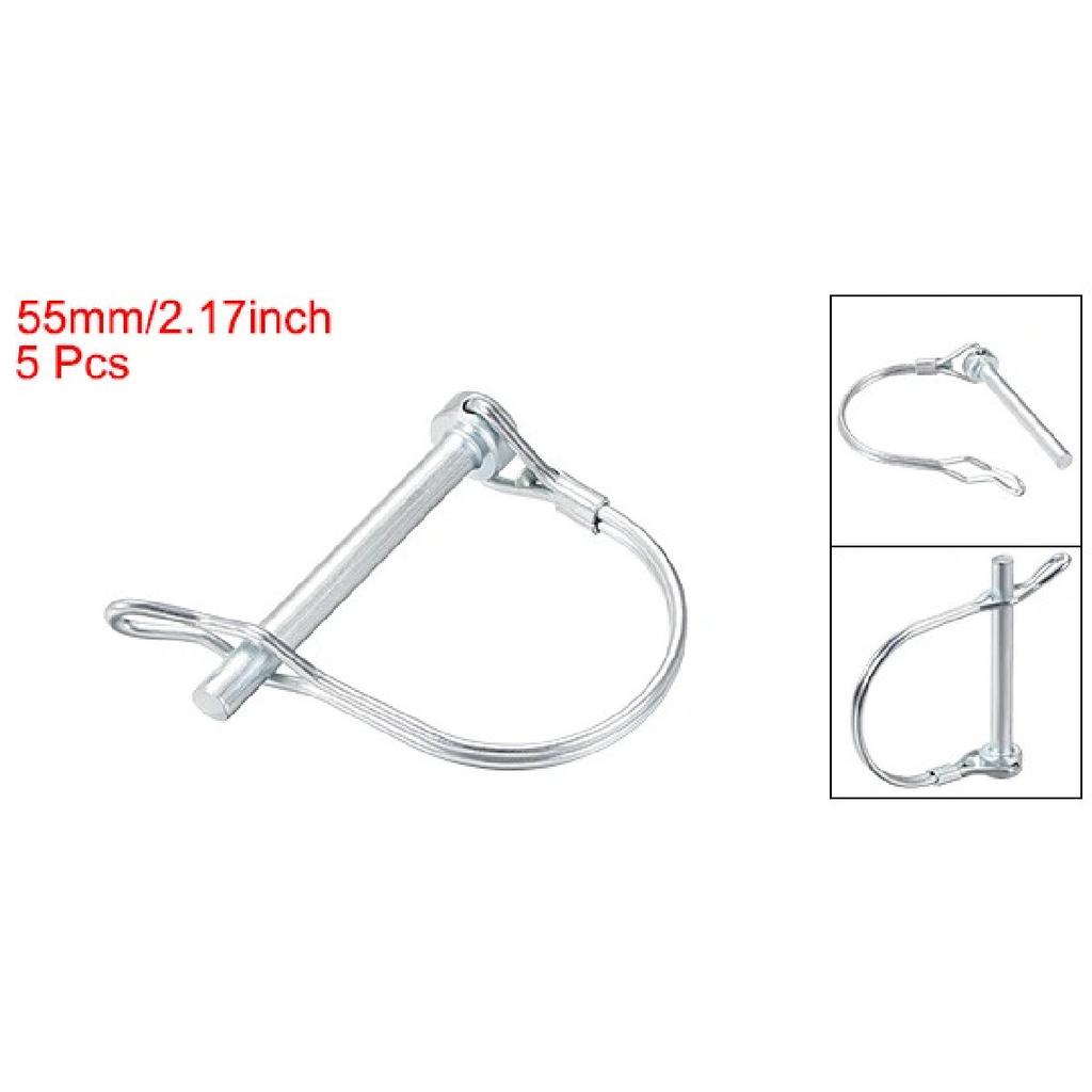 uxcell 1/3/5Pcs Shaft Locking Pin W Ear 6mmx35/40/45/55mm 8mmx60mm Coupler Pin for Farm Trailers Lawn Arch and Garden