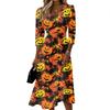 Women's Casual Three-Quarter Sleeve V-Neck Dress with Back Zipper for Stylish Everyday Wear