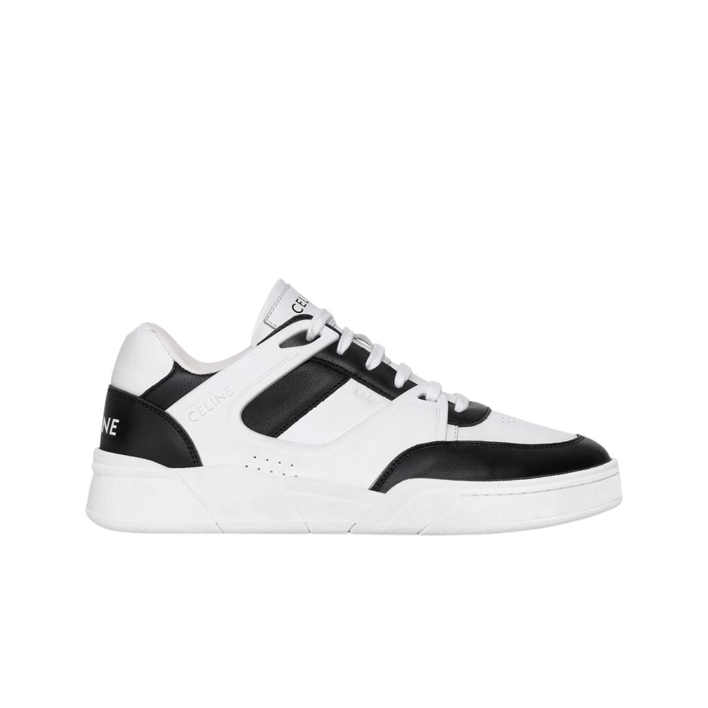 Celine Trainer Ct-07 Low Lace-up Sneakers In Calfskin Optic White Black