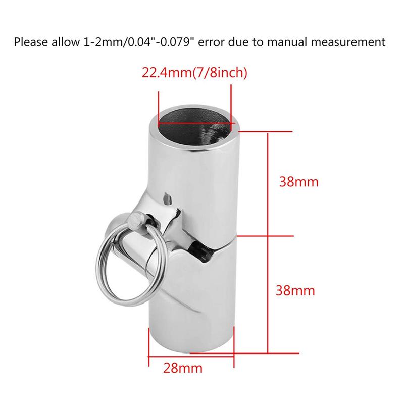 M63K-1 PCS Boat Handrail Fitting -Boat Pipe Connector Joint Connector For 7/8Inch (22MM)