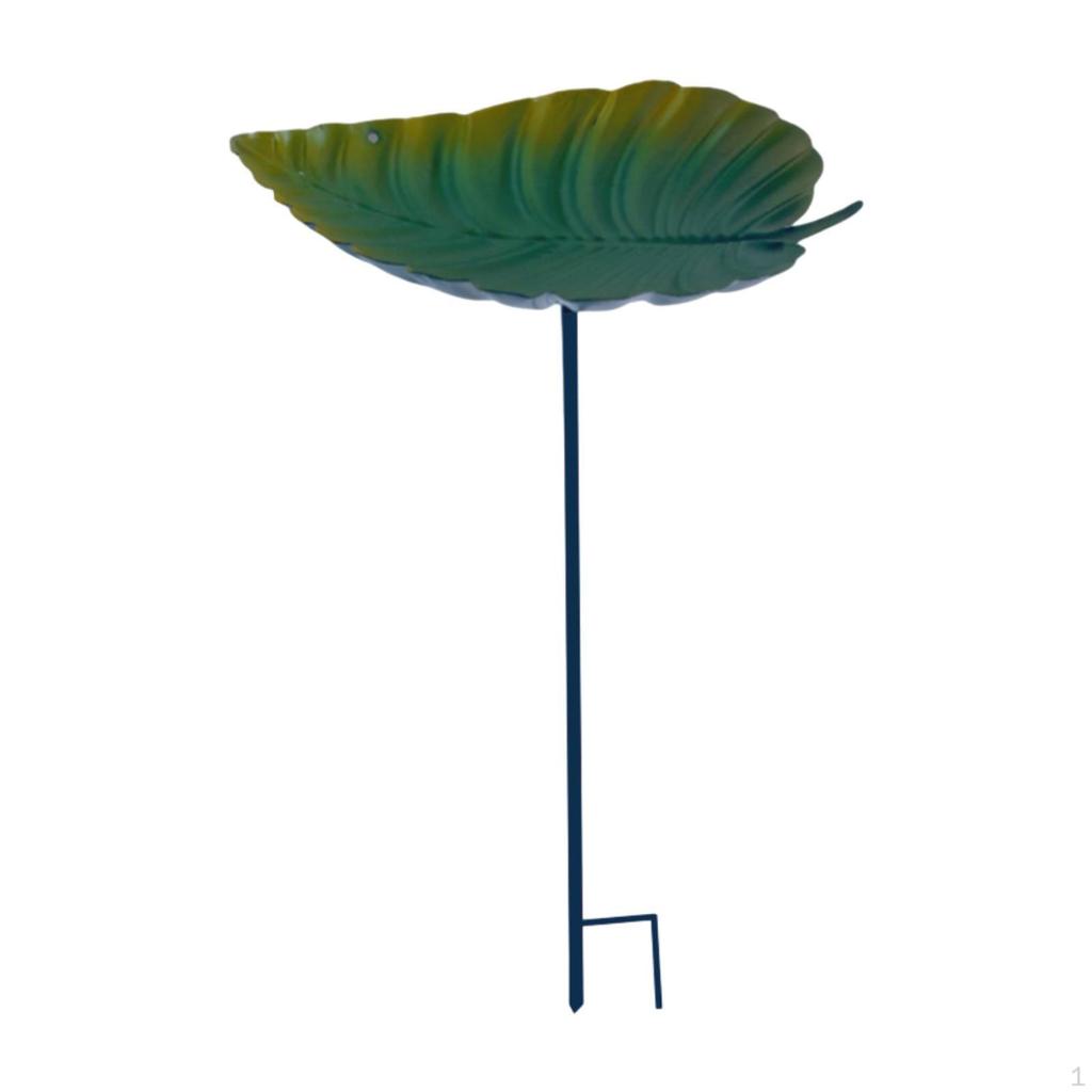 Bird Baths for Outdoors,Bird Feeder Bath,Leaf Shape Detachable Pole Birdfeeder with Metal Stake