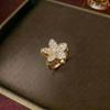 European & American Women's Zircon Flower Necklace & Rotatable Pendant Earrings Set
