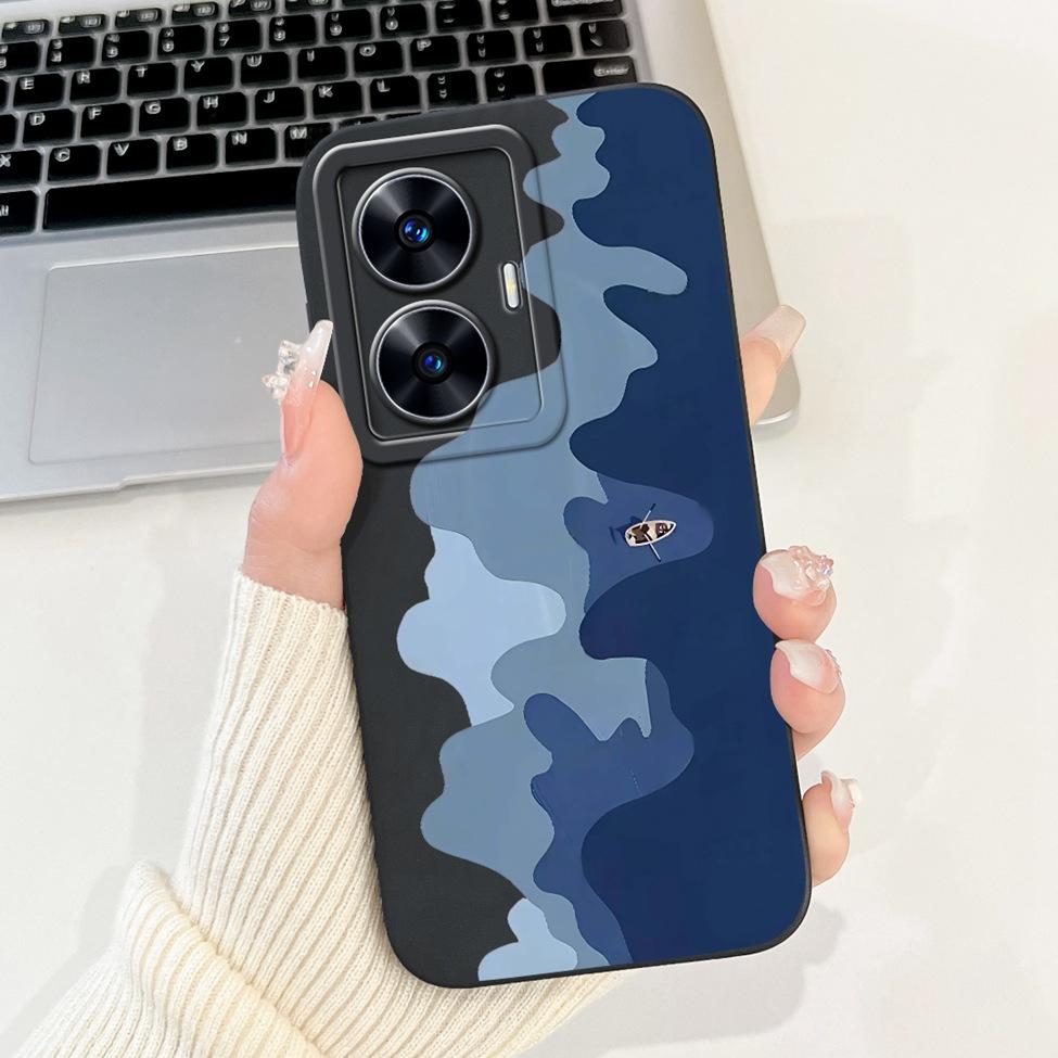 For Realme C55 Case RMX3710 Silicone Cute Cat Fashion Butterfly Flowers Love Painted Cover For Realme Narzo N55 Phone Case Funda