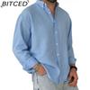 Men's Washed Cotton Button-down Long-sleeved Shirt