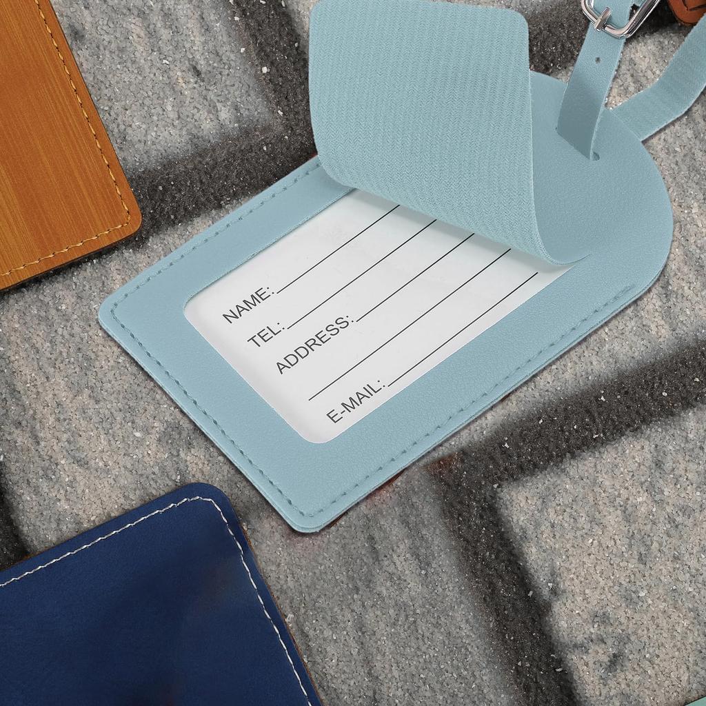 PATIKIL Ledergepäck 30 Stück Gepäck PU Taschenanhänger für Flugreisen Hellblaue Anhänger, Anhänger, Koffer, Essentials,