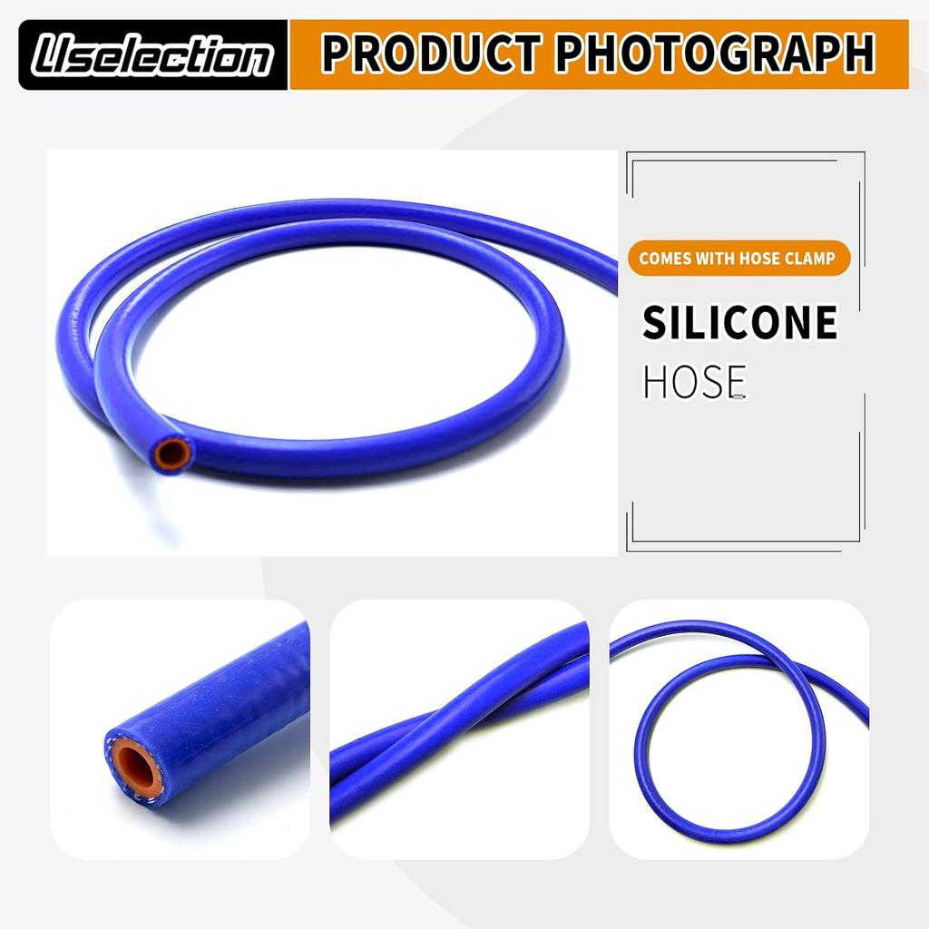 3/8"X5FT(ID:10MM) Silicone Heater Hose Blue and Red Coolant Radiator Vacuum Line, Reinforced High Temperature Reinforced 4MM Thick(0.16 In) (3/8"