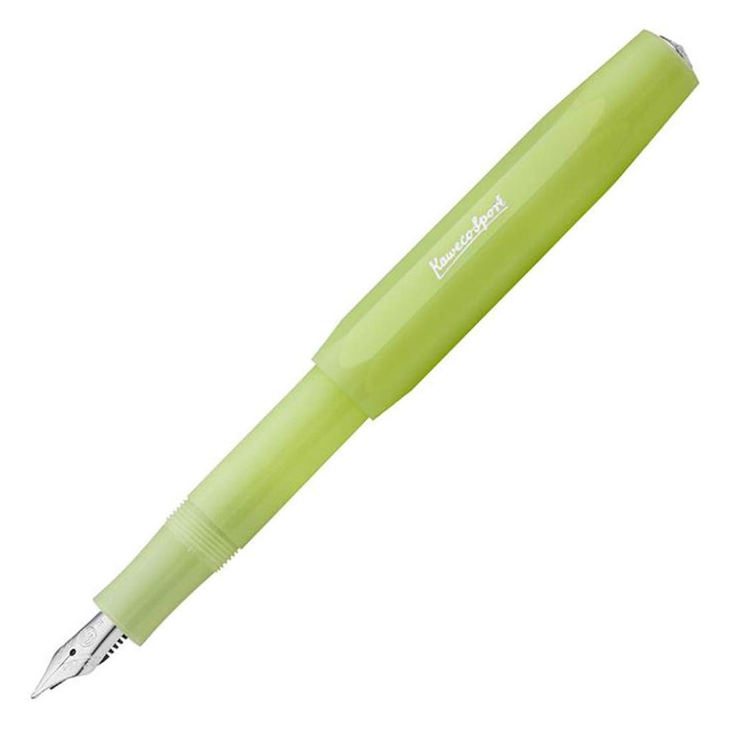 Kaweco Frosted Sport Fine Lime Fountain Medium Officially Imported Pen, Nib, FRFP-FL,