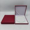 17x17 Perlenkette Geschenkbox: Beflockter Stoff, PU-Leder, Runde Mitte, Kettenverpackung