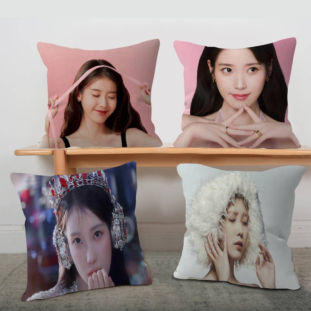 Korean Singer L-Lee J-Ji E-Eun I-IU Cushion Cover Pillowcase Upholstery Sofa Throw Pillow Home Decor Pillowcas