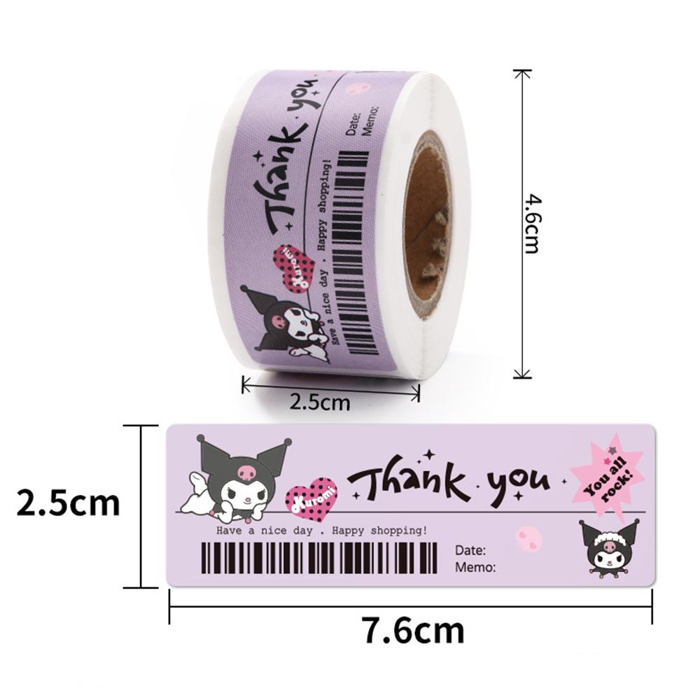 

Cute 120Pcs Kuromi My Melody Stickers Roll Cute Kawaii Cartoon Thank You Sealing Labels Sticker Anime Vinyl Decoration Decals