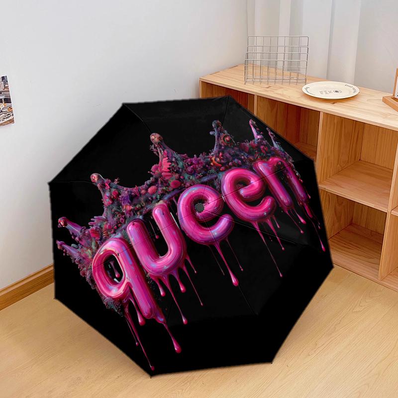 

1 PC Automatic Folding Umbrella - Queen Pattern, Portable & Foldable Design with 8 Ribs, Christmas Birthday Gifts