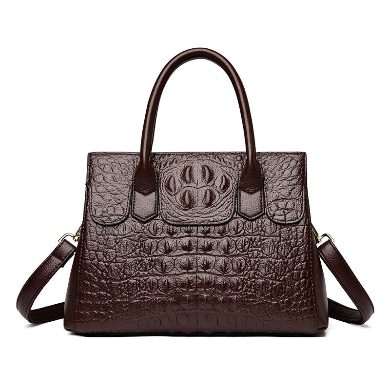 

Женские сумки из кожи аллигатора, дизайнерские женские сумки через плечо, ретро-тоут коричневый