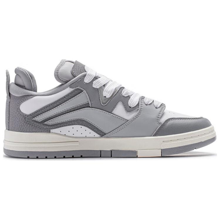 Li Ning We Wo Pro Splicing Upper Fashion Versatile Comfortable Durable Non-Slip Lightweight Skate Shoes Men Sneakers Gray AECU005-2