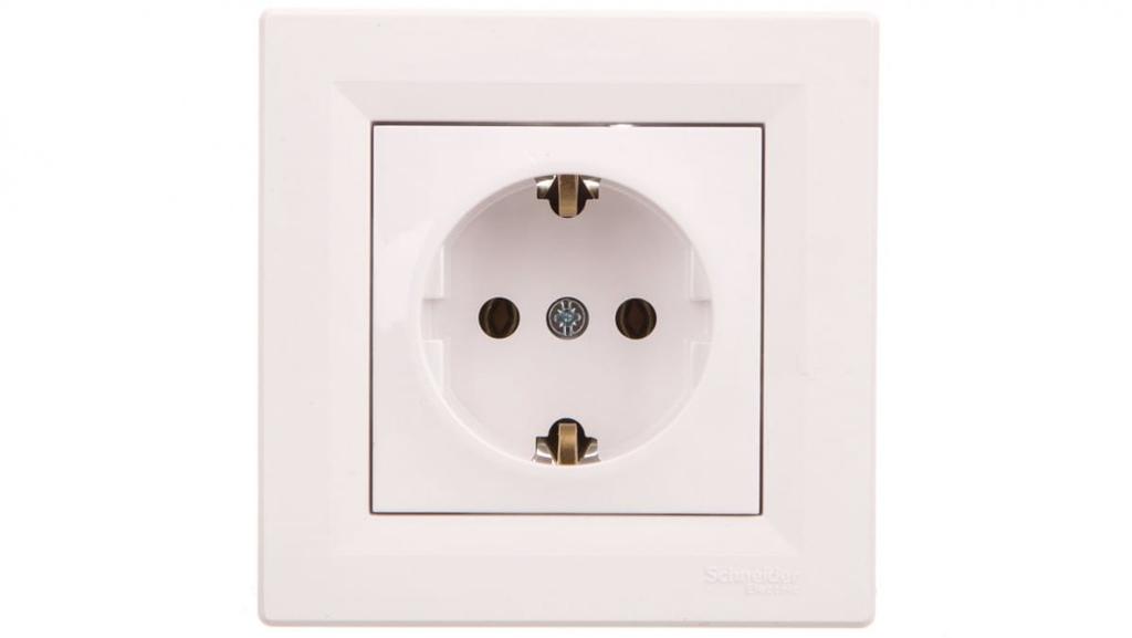 Asfora Single Socket Z/U Schuko White Eph2900121