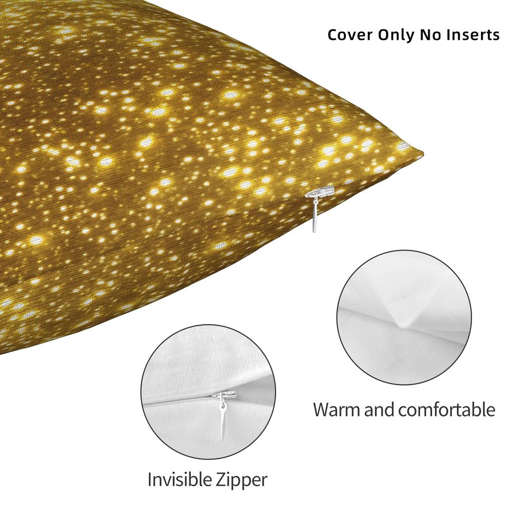 Glitter Gold Pillow Case Soft Pillow Cover Kawaii Pillowcases For Sofa Home Decoration