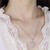 Japanese & Korean Snowflake Diamond Pendant Necklace - Simple, Elegant Clavicle Chain with Hollow Christmas Snowflake Design