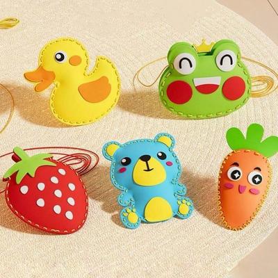 5pcs Children's Sewing Handmade Set,DIY Sewing Material Pack,Children's Toys,Educational Stress - Relief,Enlightenment Festival Gift Sewing Dolls Frog