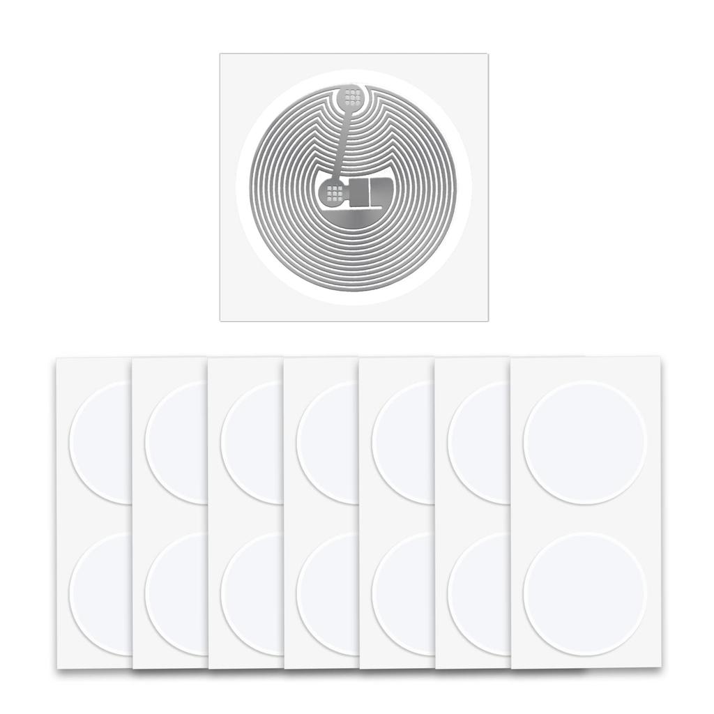 NFC Tags NTAG215 White NFC Waterproof Rewritable 25mm Diameter 504 Bytes NFC Compatible with Tagmo and All Phones and Devices (100-Pack) Labels,