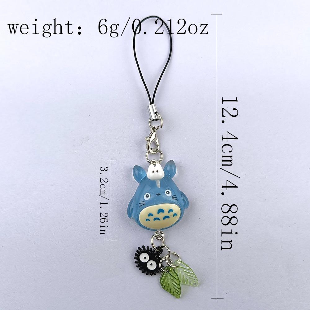 Charme de téléphone Totoro Animal Bleu Kawaii Porte-clés Esprit de Suie Accessoires de Cosplay Chat Anime de la Forêt Cadeau de Noël Fait Main