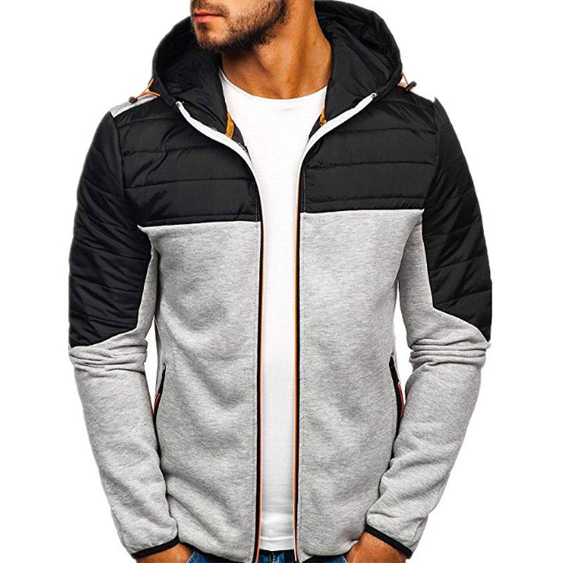 Men's Hoodies Spring Autumn Casual LongSleeve Zip Up Hoodie Men Sweatshirt Patchwork Hooded Sweatshirts Streetwear Hoody Cardigan