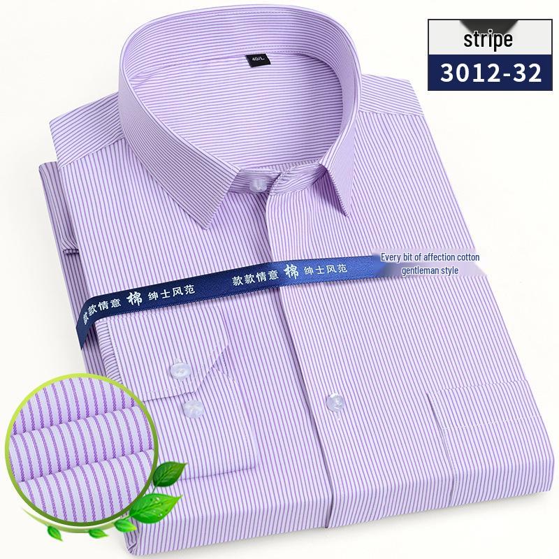Men's Long Sleeve White Striped Professional Shirt - Ideal for Business, Casual, Interview, or Workwear (Logo Available)