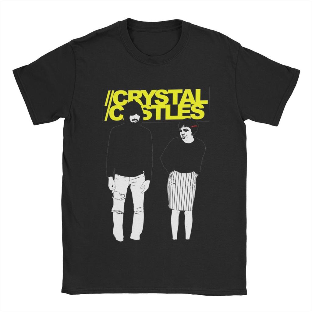 Koszulka Crystal Castles dla Mężczyzn Szalona Czysta Bawełna T-Shirty Okrągły Dekolt Krótki Rękaw Koszulka Pomysł na Prezent Ubrania