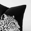 Kissen Zuhause Kissen Luxus Schwarz Samt Silber Leopard Stickerei Kissenbezug 18x18 Zoll Kissenbezug Modern Sofa Bett Coussin