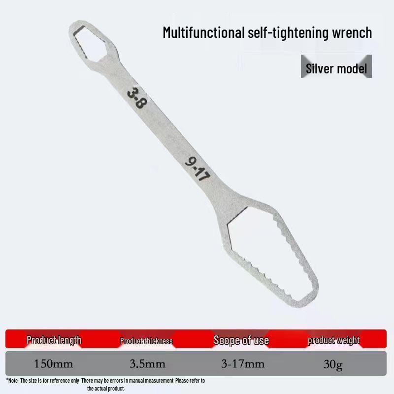 Adjustable Self-Tightening Double-Headed Wrench 8-22mm for Household and Auto Repair