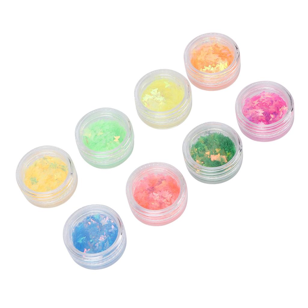 8 Boxes Nail Art Sequins DIY Nail Art Glitter Flakes Powder Manicure Decarations