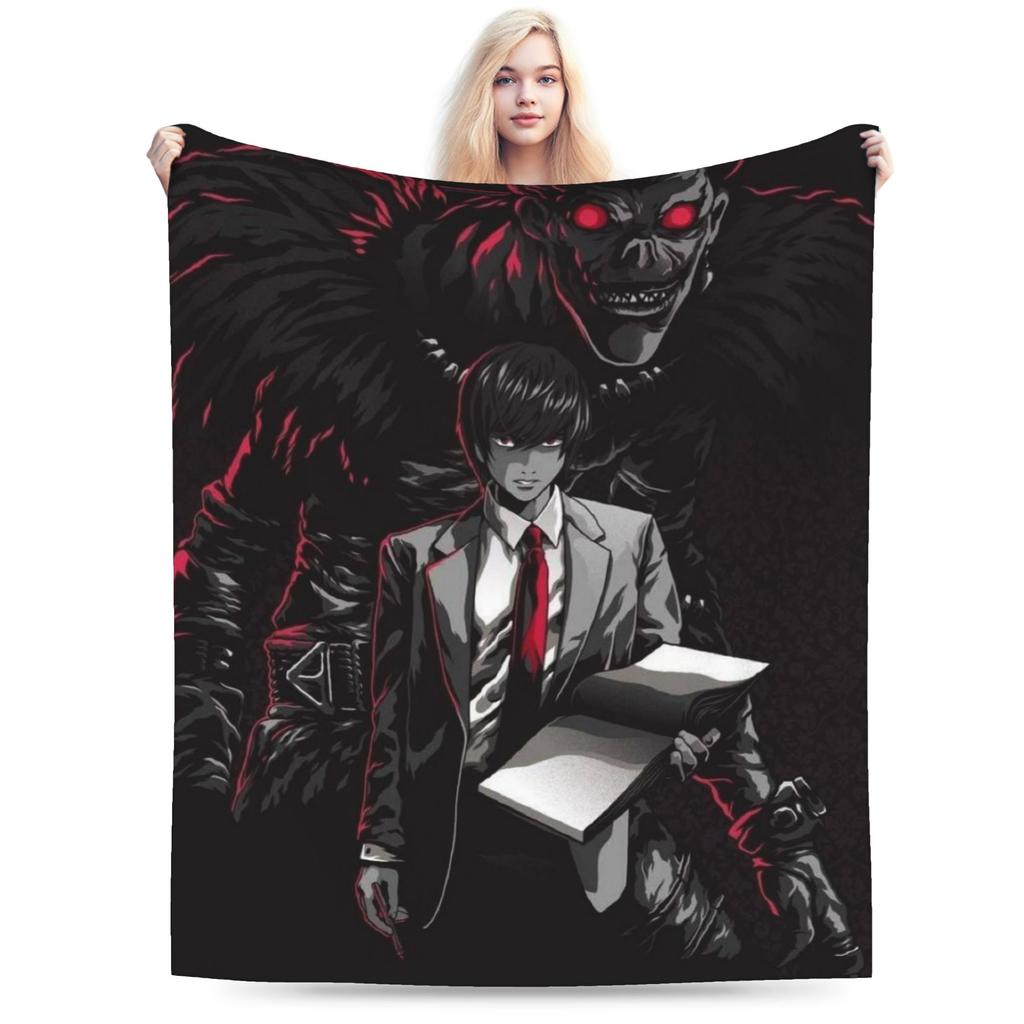 Super Soft Death Book Note Japan Manga Ryuk Throw Blanket Premium Flannel Fleece Bed Blanket Super Cozy Blankets All Season Use