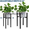 Large Black Metal House Planter Adjustable Plant Stand Plant Flower Pot Holder