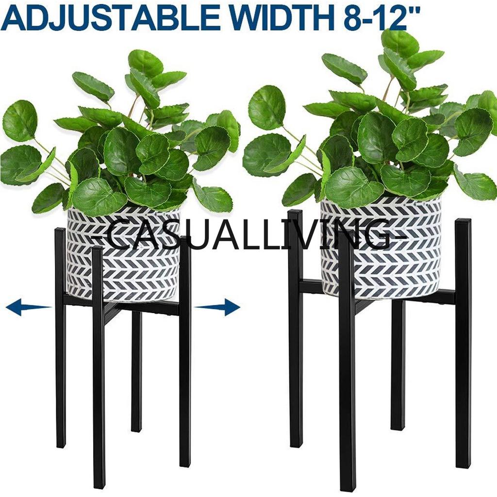 Large Black Metal House Planter Adjustable Plant Stand Plant Flower Pot Holder