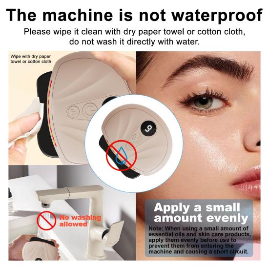 Electric Facial Massager Digital Display Compact Face Massager with Heat Portable Rechargeable Anti-Aging and Vibration