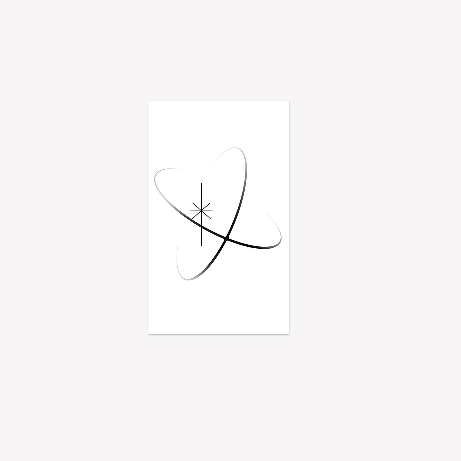 Minimalist Line Starburst Tattoo Sticker Waterproof And Long-Lasting Arm Style Niche High-End Feeling 11*18