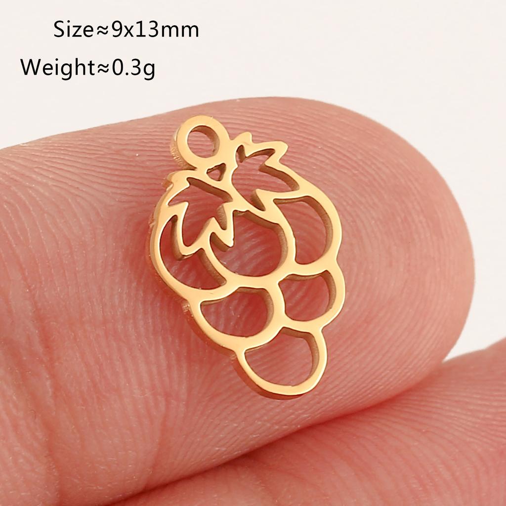 5Pcs Strawberry/Cherry/Pineapple/Watermelon Charms Stainless Steel Fruits Pendants DIY Bracelets Necklace Making Jewelry Making