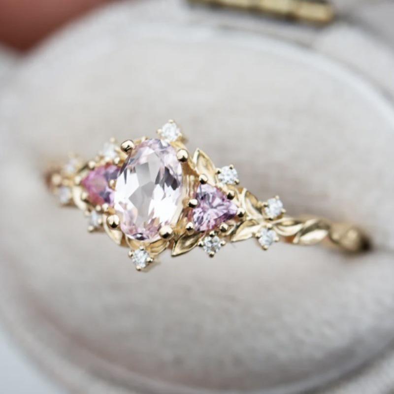 1Pc Stylish, Simple and Fresh Inlaid Synthetic Zircon Ring, Fashionable Personalized Ring