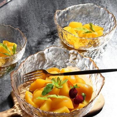 Gold Rim Glass Bowls Set - Japanese Style Aesthetic Fruit Salad Ramen Bowls For Microwave Ins Home Kitchen