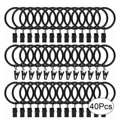 40 Pièces Anneaux de Rideaux à Clips 38 mm Robuste Solide Suspension Draperie Rideaux Clip pour Hôtels Restaurants Bars