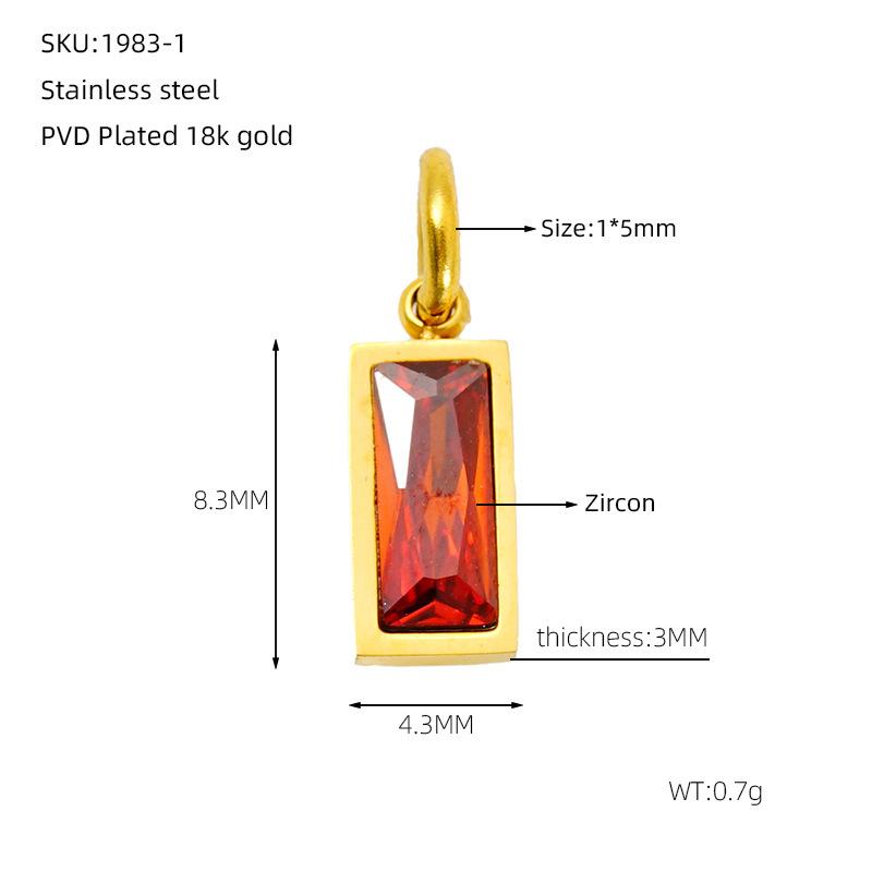 

2026 European and American Simple and Fashionable December Birthstone Pendant 18K Non-fading Birthstone DIY Necklace Earrings Jewelry Accessories