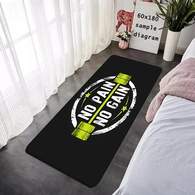Floor Mat GYM Exercise Time Non-slip Foot Rug for Entryway Kitchen Water Absorbed Rugs Bedside Mats Hallway Carpet Home Decor