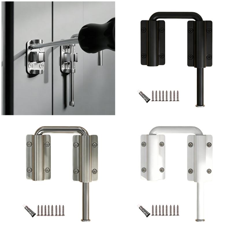 Door Bolt Fastener Metal Body with Adhesive Tape and Screws for Door Window Cabinet Fitting In Home Repair Use