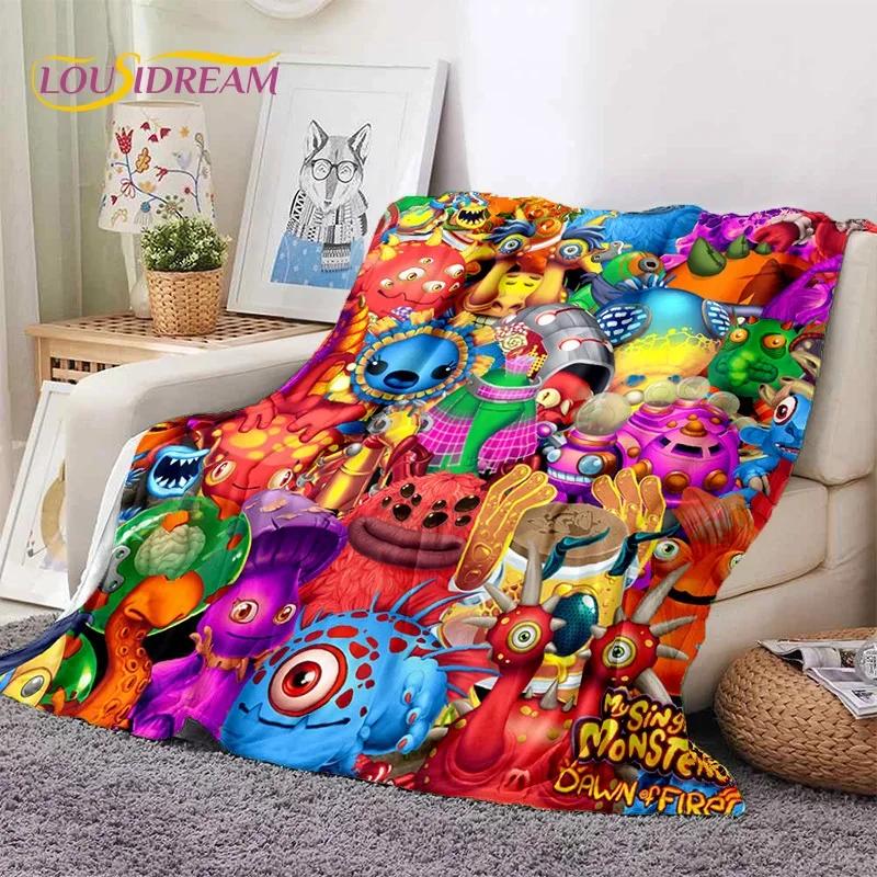Game My Singing Monsters Cartoon Soft Flannel Blanket for Bed Bedroom Sofa Picnic ,Throw Blanket for Cover Outdoors Leisure Gift
