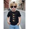 European Size Boys Round-neck Short-sleeved T-shirt with Four Dachshund Pattern Prints