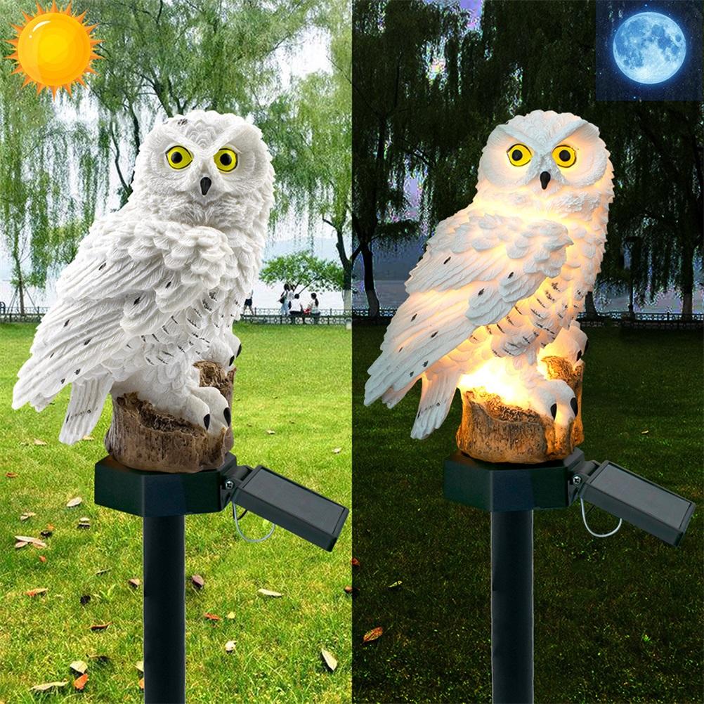 Garden Solar Garden Lights Waterproof Owl Shape LED Landscape Lawn Light Fence Lamp Pathways Yard