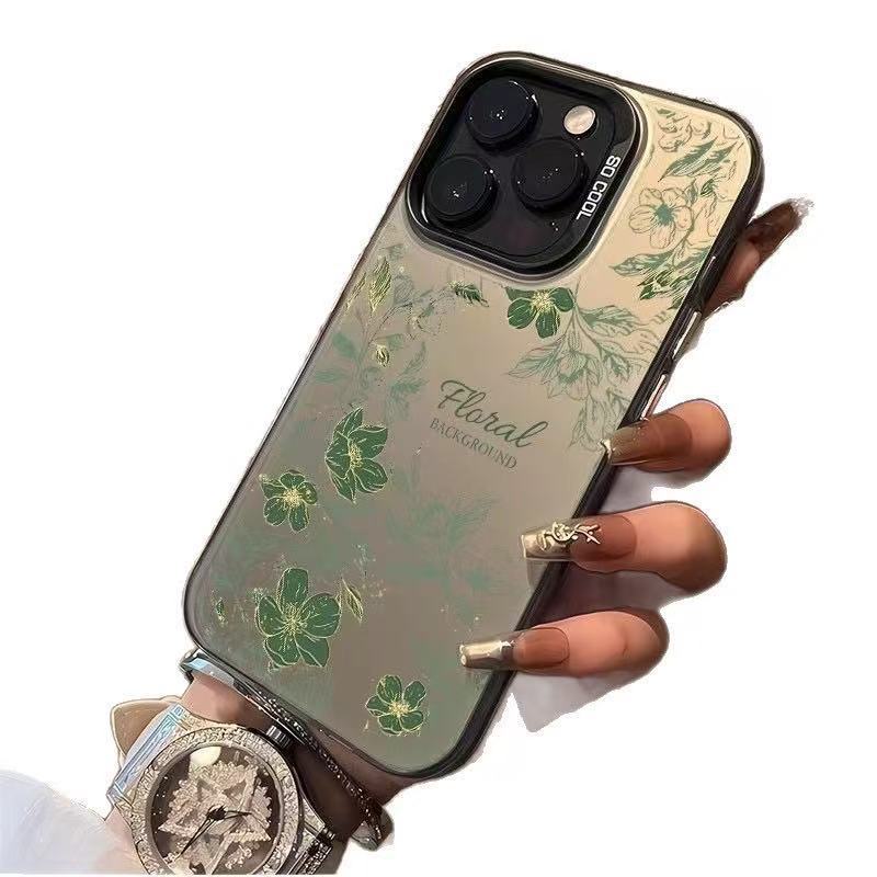 Romantic Floral Pattern Phone Case For iPhone 17 16 15 14 Plus 11 12 13 Pro Max X XR XS Max 17 Air Electroplat Hard Back Cover