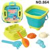 Foldable Beach Bucket Beach Toys for Kids Sand Toys Set for Sandbox Toys with Collapsible Bucket Shovel Rake Set Sand Molds