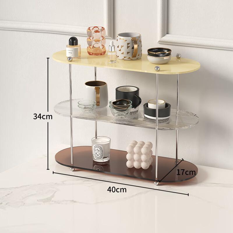 Wavy Acrylic 3-Tier Cup Holder Storage Rack